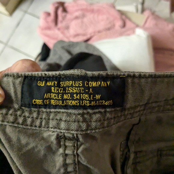 Vintage Old Navy Surplus Company Reg Issue A Green Cargo Pants 42 x 30 cotton - Picture 5 of 5